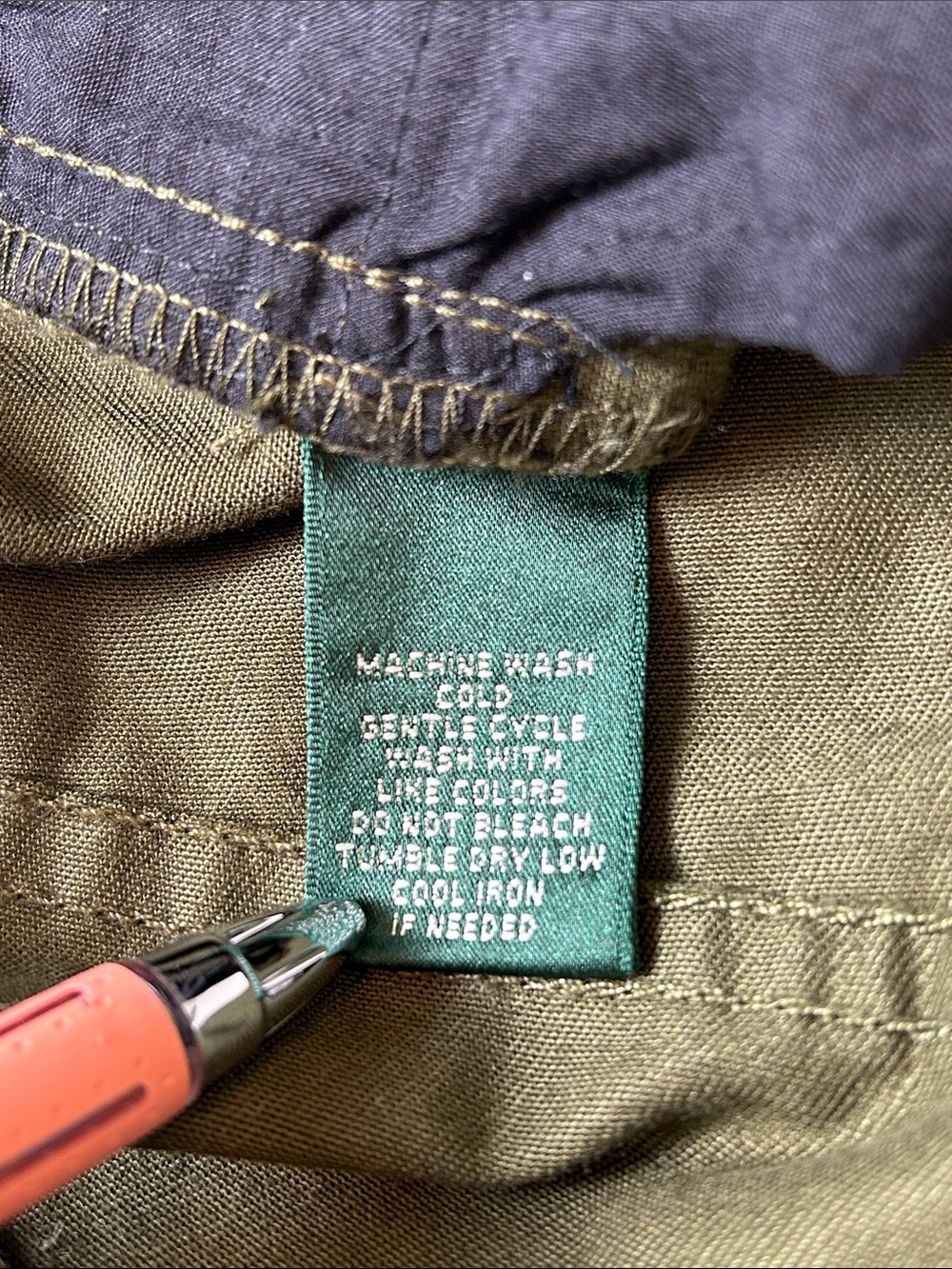 NWT Ralph Lauren Jeans Co. Mid Calf Olive Green Crop Pants Capris Size 16W - Picture 8 of 13
